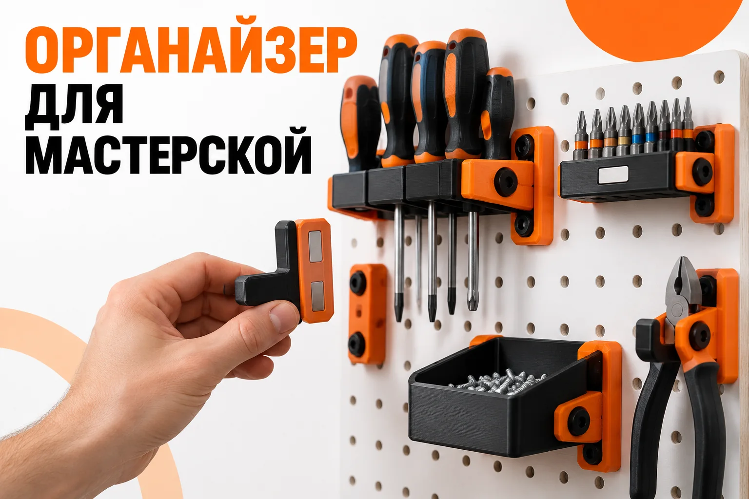 Peggit: модульный органайзер для мастерской на pegboard